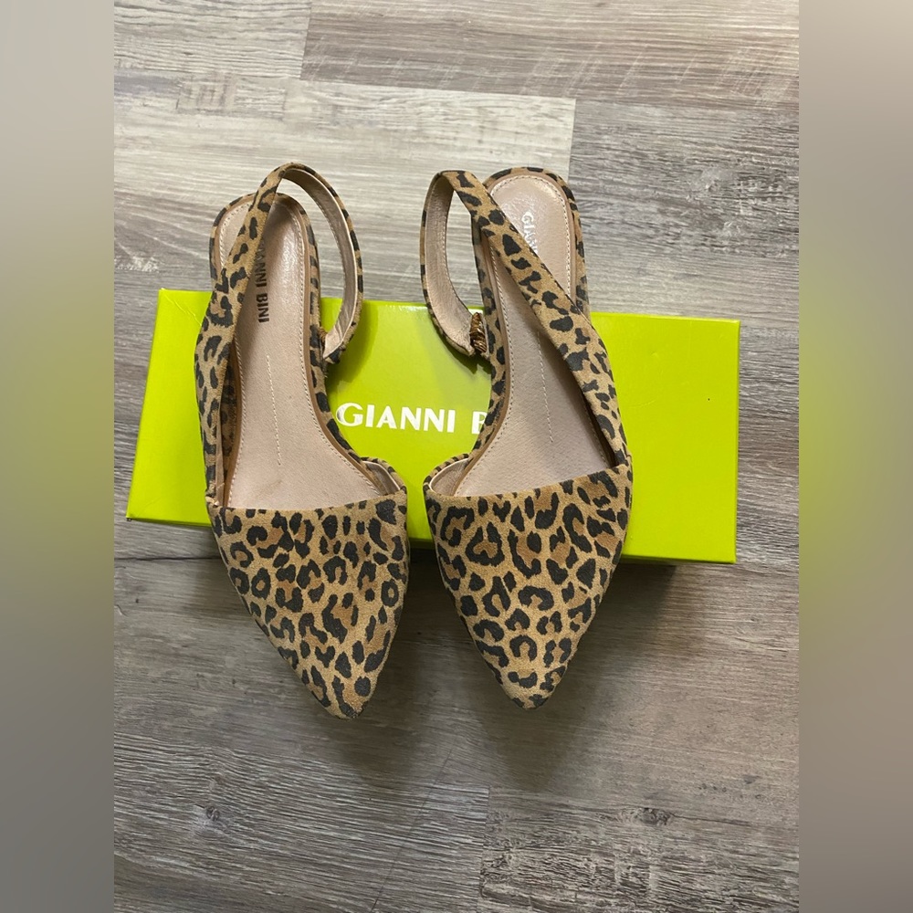 Gianni Bini Kiranne Leopard Suede Slingback